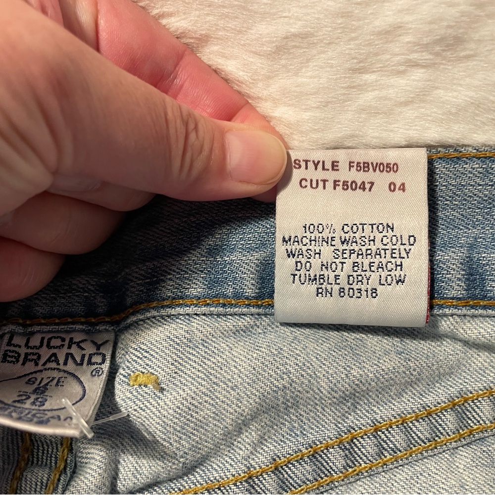 Vintage Lucky Brand Distressed Denim Mini Skirt - Picture 5 of 5